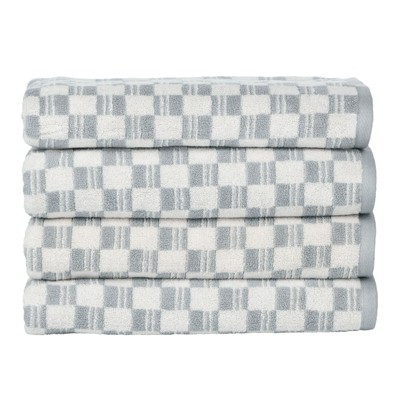 Nate Home By Nate Berkus Cotton Jacquard Bath Towel Set/6 Pearl/charcoal :  Target