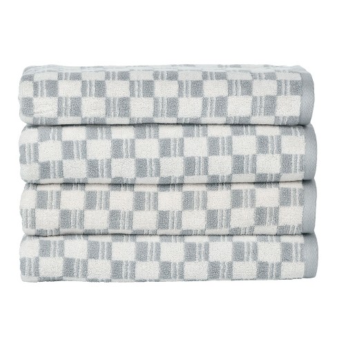 Checkered Plaid Towels 100% Cotton Towel Set 1 Bath Towel 1 Hand Towel  Absorbent