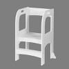 KTMBDW Kids Kitchen Step Stool for Kids with Safety Rail,Solid Wood Construction Toddler Learning Stool, Toddlers Kitchen Stool Tower (White) - 3 of 4