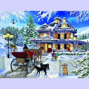 Sunsout Winter Visit 300 pc  Christmas Jigsaw Puzzle 31433 - 1 of 3
