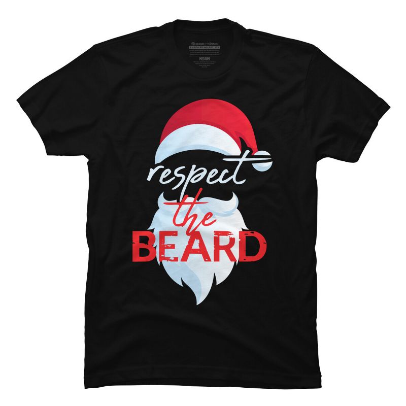 Men's Design By Humans respect the beard santa claus funny christmas By iLCreative T-Shirt, 1 of 5