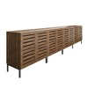 Farmhouse Sideboard Buffet Storage Cabinet with Strip Skeleton Door and Adjustable shelves, for living room dining room kitchen - 3 of 4