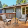 Teamson Home Indoor/Outdoor 3 Piece Wicker Bistro Table and Chairs Patio Seating Set, Tan/Brown - 3 of 4