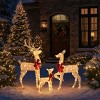 GlasFlength Decorative Objects Elk Deer Sled Decoration Christmas Deer Outdoor Yard Decoration Courtyard Elk Decoration, Gold, 24.5"*8"*48" - 2 of 4