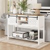 Heynemo Console Table with Storage Shelf & Sliding Barn Door, Farmhouse Entryway Table with Storage, 46" Narrow Long Sofa Table, Console Tables - 3 of 4