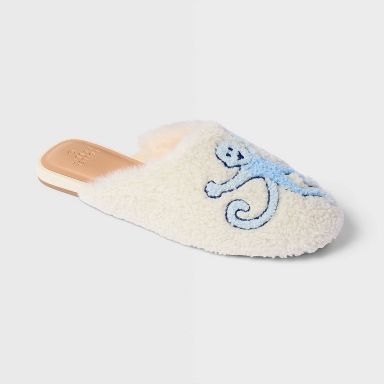 Women's Monkey Fuzzy House Slippers Blue/Tan - Roller Rabbit x Target 5-6