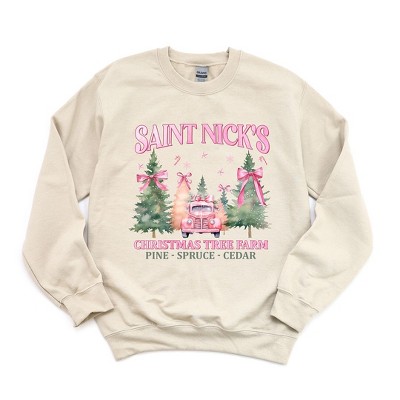 Simply Sage Market Women's Graphic Sweatshirt Coquette St. Nick's Tree Farm