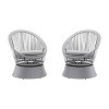 Outdoor Patio Wicker Lounge Chair, Wicker Chaise with Stylish Round Design, Lounge Chair with Iron Frame and PE Cushions-Coolbibila - 4 of 4
