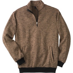 KingSize Men's Big & Tall Quarter Zip Fleece Sweater - 1 of 4