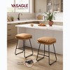 Set of 2 Modern Counter Height Bar Stools, Faux Leather Upholstery with Soft Cushion & Metal Sled Base, 25.6 Inch - 2 of 4
