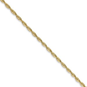 Black Bow Jewelry 1.8mm, 14k Yellow Gold Light Diamond Cut Rope Chain Necklace - 1 of 4