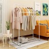 Artloge Heavy Duty Metal Closet Organizer Rolling Clothes Garment Rack Double Clothes Rail Rack Clothing Stand with Wheels for Laundry White - 4 of 4