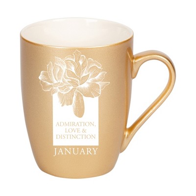 Elanze Designs Admiration Love And Distinction January Vegas Gold 10 ounce New Bone China Coffee Cup Mug