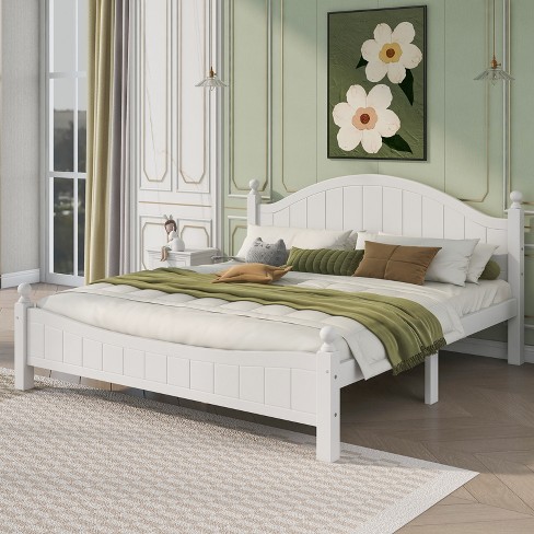 White headboard deals platform bed