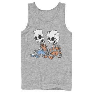 Men's The Simpsons Skeleton Bart and Lisa Tank Top - 1 of 4