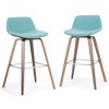 Sapphtopaz Modern Bar Stool Upholstered Dining Chairs with Curved Seat and Backrest Counter Height Barstools Set of 2 for Kitchen Island - 4 of 4