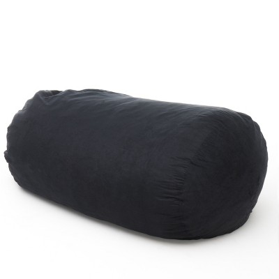 Vynxaria Marlin 6.5' Suede Cylindrical Bean Bag - Midnight Blue for Ultimate Comfort