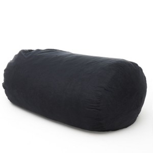 Vynxaria Marlin 6.5' Suede Cylindrical Bean Bag - Midnight Blue for Ultimate Comfort - 1 of 4