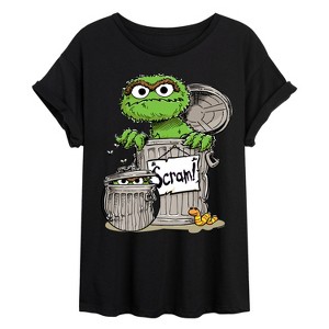 Women's - Sesame Street - Oscar The Grouch Oversized Graphic T-Shirt - 1 of 4