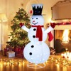 Tangkula 6FT Lighted Christmas Snowman Pop-up Snowman Figure w/200 Lights Red Scarf Black Hat Ground Stakes Zip Ties Collapsible Faux Light up Snowman - 4 of 4