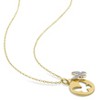 EVERLY JEWELRY | Yellow Silver 1/10ct TDW Diamond Double Butterfly Pendant with Chain - 2 of 4