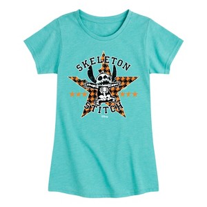 Girls' - Lilo and Stitch - Skeleton Stitch Fitted Short Sleeve Graphic T-Shirt - 1 of 4