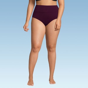 Lands' End Women's Chlorine Resistant Pinchless High Waisted Bikini Bottoms - 1 of 4
