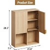 Coucheta 23"x29" Fluted Medicine Cabinet with Adjustable Shelf, Soft-Close Hinges - Over-Toilet Storage, Modern Wooden in Natural Finish - 3 of 4