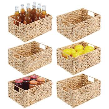 mDesign Woven Farmhouse Kitchen Pantry Food Storage Organizer Basket B