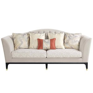 88" Tayden Sofa Beige Velvet: Crystal Tufting, Geometric Fabric - Acme Furniture - 1 of 4