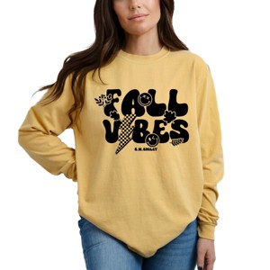 Simply Sage Market S.W.Smiley Fall Vibes Lightning Garment Dyed Long Sleeve - 1 of 4