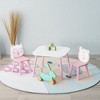 Mshliw 3-Piece Kids Table and Chair Set with Animal Backrest, Wooden Toddler Desk for Drawing, Learning & Playroom Activities - 2 of 4