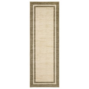 Washable Modern Living Room Rugs, Bordered Non Slip Geometric Area Rug for Bedroom, Soft Low Pile Throw Dining Room Carpet Home Decor Rugs - 1 of 4