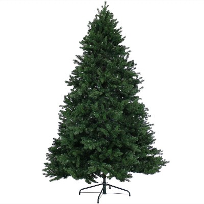 Sunnydaze Indoor Artificial Unlit Majestic Pine Full Christmas Holiday Tree with Metal Stand and Hinged Branches - 8' - Green