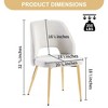 NicBex Velvet Dining Chairs Set of 4,Modern Armless Upholstered Kitchen Chair with Hollow Back and Metal Legs for Dining Room,Kitchen - 3 of 4