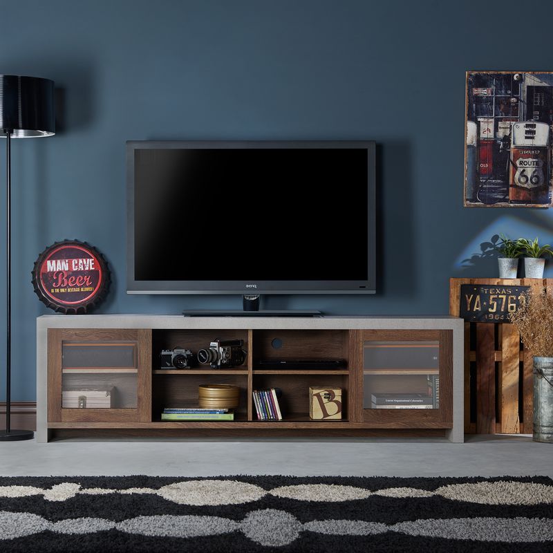 Briggin Industrial TV Stand for TVs up to 70&#34; Walnut/Cement - HOMES: Inside + Out, 5 of 8