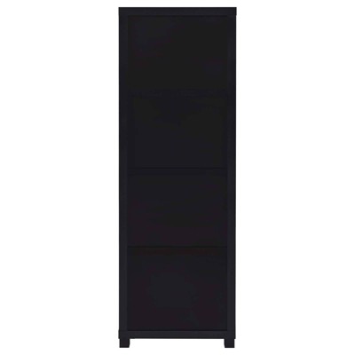 Black 3-Shelf Media Tower with Cabinet