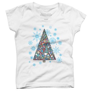 Girl's Design By Humans Christmas fir-tree By xgdesign T-Shirt - 1 of 3