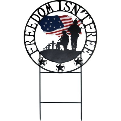 29" Steel Patriotic "Freedom Isn't Free" Wall Décor/Ground Stake - Backyard Expressions