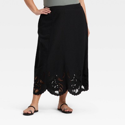 Women's Maxi Full Skirt - Universal Thread™ Black