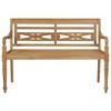 vidaXL Batavia Bench with Black Cushion, 44.1" Solid Teak Wood - 4 of 4