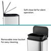 Stainless Steel Trash Can with Soft Close Lid, Foot Pedal & Inner Bucket, Small Rectangular Garbage Bin for Kitchen, Office, Bedroom, Living Room - 2 of 4