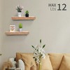 Syemin Decorative Wall Shelf 3 Set Floating Shelves Wall Mounted Wood Shelves Wall Decor Storage Picture Ledge Shelf, Grey, 17.91"*3.94"*1.57" - 3 of 4