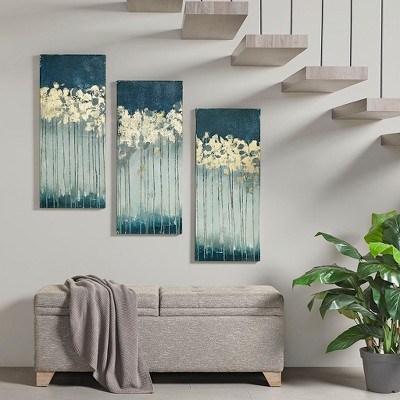 MAYEERTY Gold Foil Abstract 3-piece Canvas Interior Wall Decoration