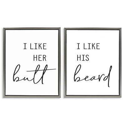 Stupell Industries Her Butt His Beard Funny Romantic, 31" x 25"
