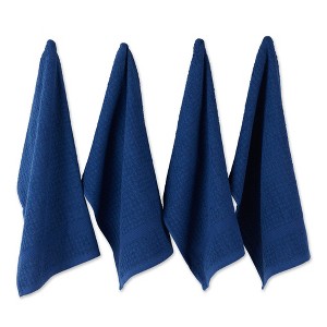 Design Imports Nautical Blue Solid Waffle Terry Dishtowel Set/4 - 1 of 4
