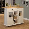 Foldable Kitchen Island Cart with Wheels, 2 Glass Doors, Spice Rack & Towel Holder, Mobile Storage Cart for Small Kitchens, Dining Rooms, White - 2 of 4