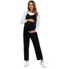 Women's Maternity Jumpsuit Wide Leg Sleeveless Adjustable Strap Pockets Casual Romper with Belt - 4 of 4