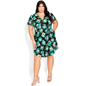 Women's Plus Size Tulip Dress - black | CITY CHIC - 1 of 4