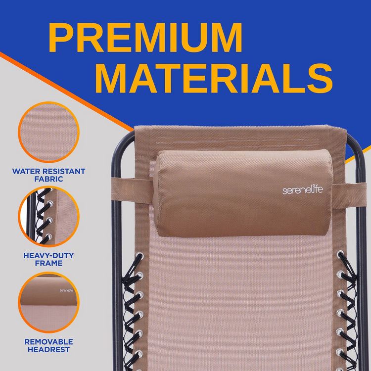 SereneLife Zero Gravity Lounge Chair, Set of 2, 6 of 7